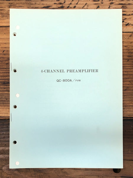 Pioneer QC-800A Preamp / Preamplifier  Service Manual *Original*