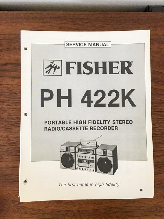 Fisher PH 422K Cassette Recorder Service Manual *Original*