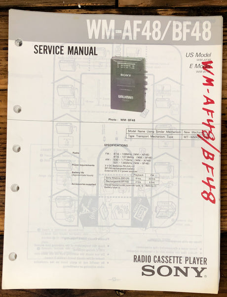 Sony WM-AF48 WM-BF48   Service Manual *Original*