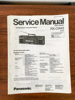 Panasonic RX-CW43 Radio Cassette Service Manual *Original*