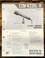 Sony ECM-K220L -K220H Microphone  Service Manual *Original*