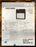 Sony ECM-D8 Microphone  Service Manual *Original*