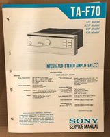 Sony TA-F70 Stereo Amplifier Service Manual *Original*