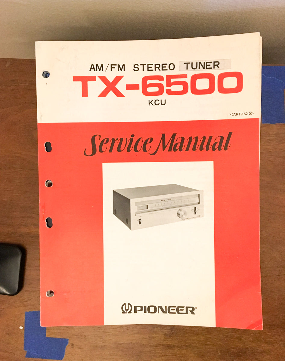 Pioneer TX-6500 Tuner Service Manual *Original*