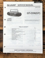 Sharp QT-CD9 Radio Service Manual *Original*