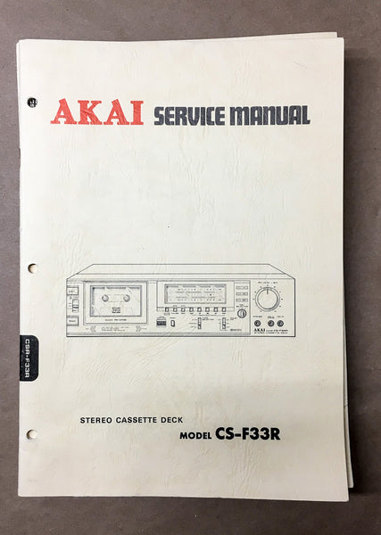 Akai CS-F33R Cassette Service Manual *Original*