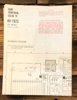 Sony KV-1923 TV  Fold Out Schematic *Original*