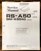 Pioneer RS-A50 GM-A5040 Amplifier Service Manual *Original*