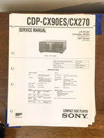 Sony CDP-CX90ES CX270 CD Player Service Manual *Original*