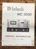 Mcintosh  MC-3500 MC3500 Amplifier  Service Manual *Original*