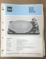 Dual Model 1010 Record Player / Turntable Service Manual *Original*