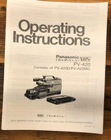 Panasonic PV-420 PV-420D PV-A22MC Video Camera  Owner / User Manual *Original*