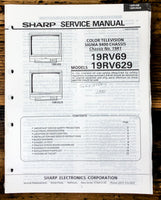 Sharp 19RV69 19RV629 TV / Television Service Manual *Original*