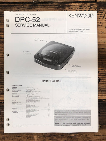 Kenwood DPC-52 CD Player  Service Manual *Original*