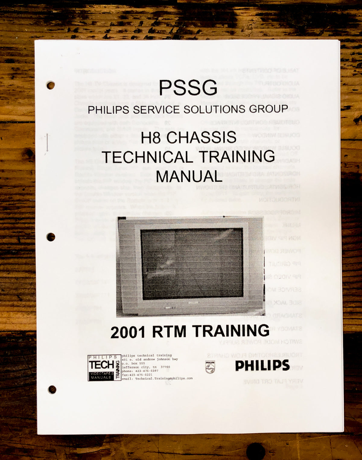Philips Technical Training H8 Color TV Chassis   Service Manual *Original*