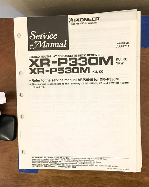 Pioneer XR-P330M XR-P530M Stereo System Service Manual *Original*