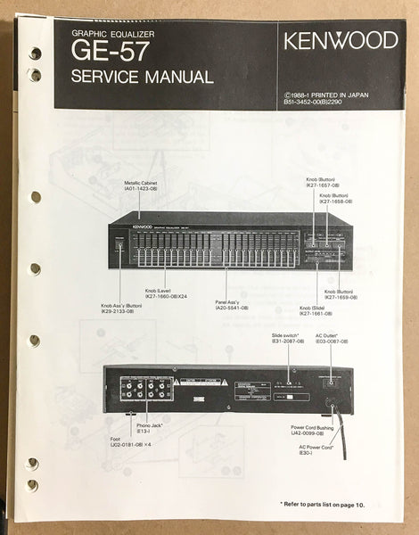 Kenwood GE-57 Equalizer  Service Manual *Original*