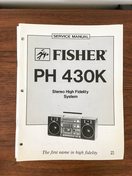 Fisher PH 430K Cassette Recorder Service Manual *Original*