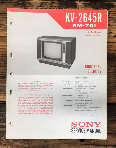 Sony KV-2645RS TV  Service Manual *Original*