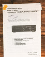 Harman Kardon TD4200 Cassette  Service Manual *Original*