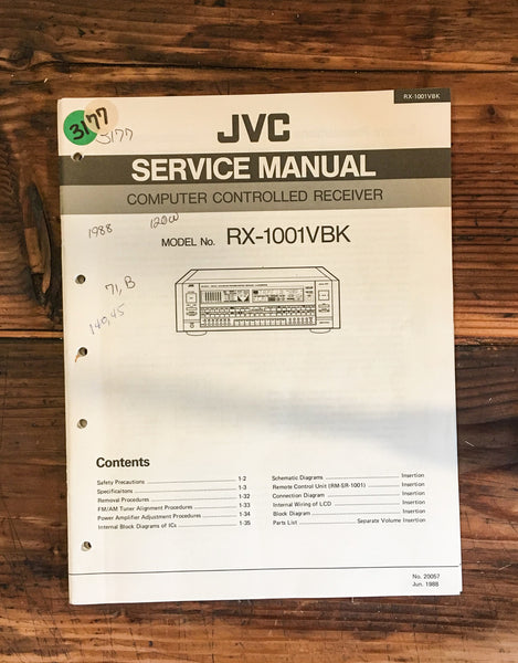 JVC RX-1001VBK RX-1001 VBK Receiver Service Manual *Original*