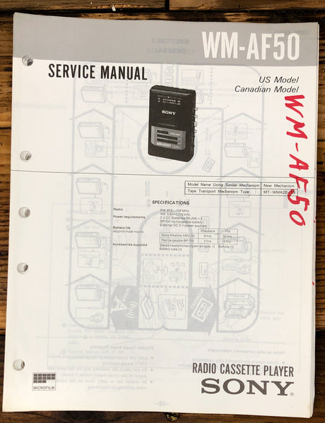 Sony WM-AF50   Service Manual *Original*