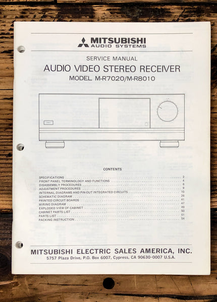 Mitsubishi M-R7020 M-R8010 Receiver Service Manual *Original*