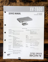 Sony XV-T600 Picture Computer  Service Manual *Original*