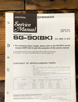 Pioneer SG-90 Equalizer Add. Service Manual *Original*