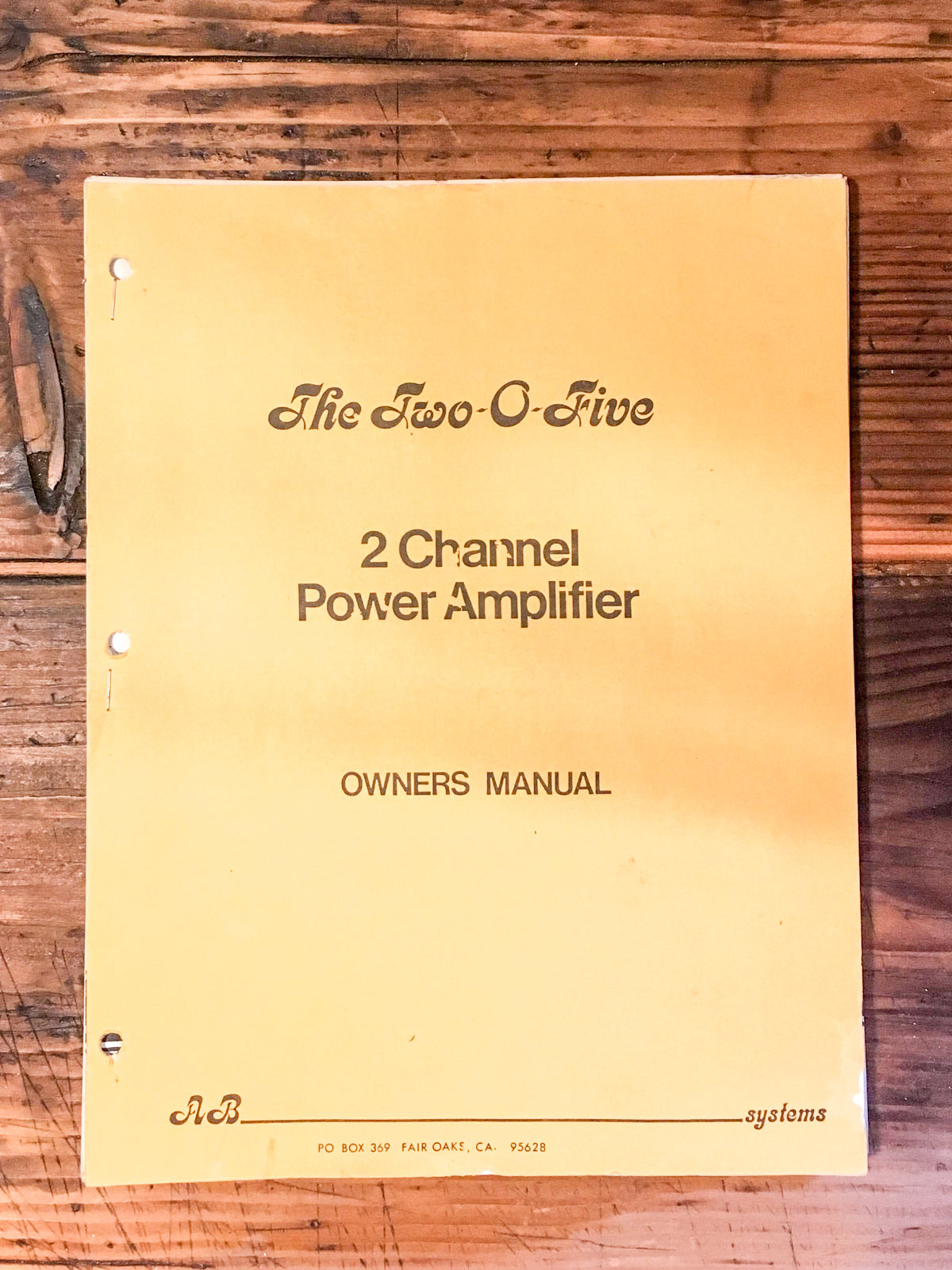 AB Systems Model 205 Amplifier Owner / Instruction Manual *Orig*