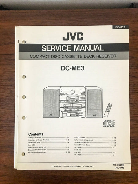 JVC DC-ME3 RADIO / BOOMBOX Service Manual *Original*