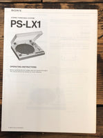 Sony PS-LX1 Record Player / Turntable  Owner / User Manual *Original*