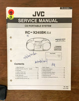 JVC RCX245BK Stereo System Service Manual Notice *Original*
