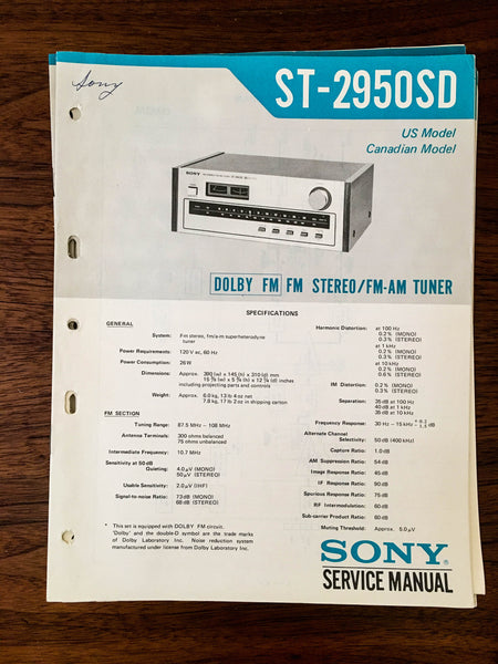 Sony ST-2950SD TUNER Service Manual *Original*