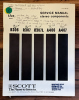 HH Scott R-306 R-307 A-406 A-407 Receiver Service Manual *Original*