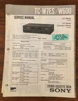 Sony TC-W7ES TC-W600 CASSETTE Service Manual *Original*