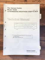 Harman Kardon HK TD262 TD-262 Cassette Service Manual *Original*