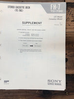 Sony FH-7  Supp. Service Manual *Original*