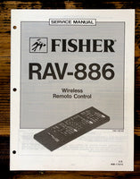 Fisher RAV-886 Remote Control  Service Manual *Original*