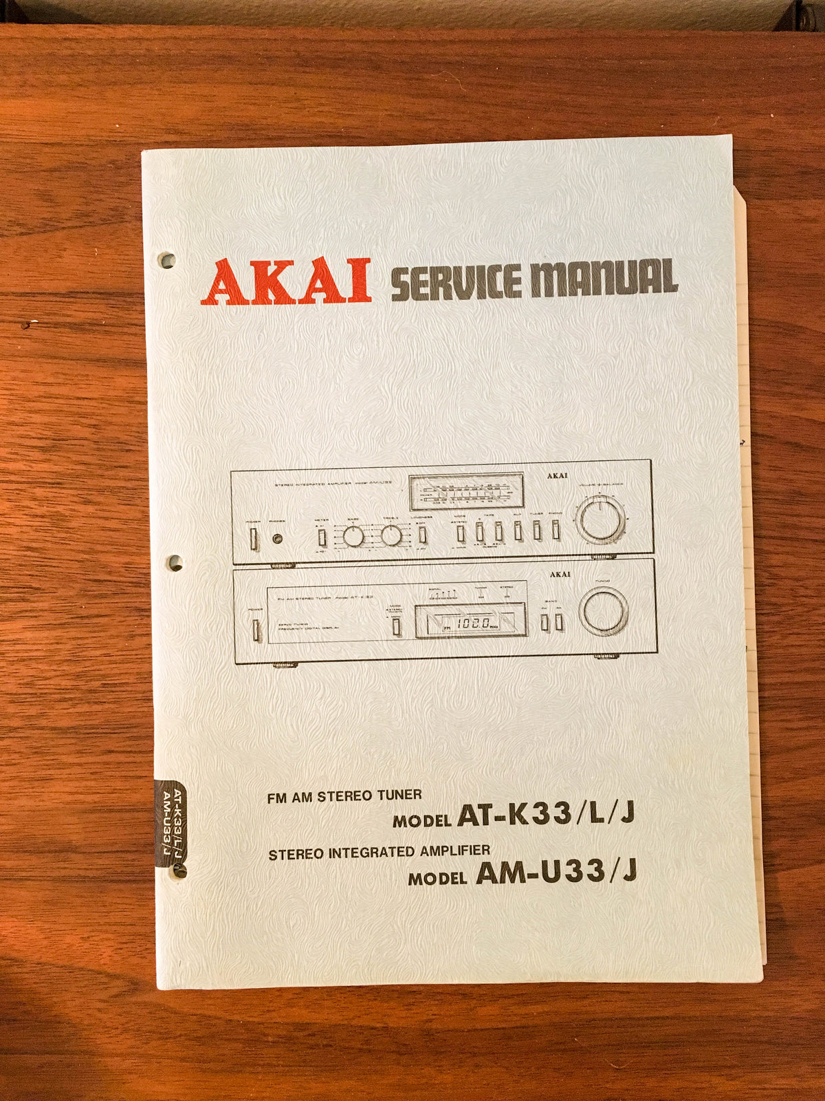 Akai AT-K33 AM-U33 Tuner Amplifier Service Manual *Original*