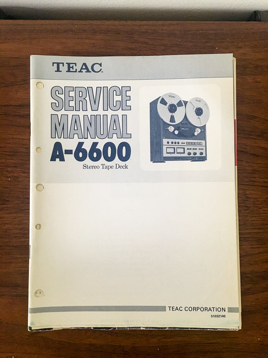 Teac A-6600 Reel to Reel Service Manual *Original*