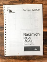 Nakamichi PA-5 PA-5E Amplifier Service Manual *Original* #1