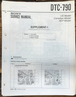 Sony DTC-790 DAT Supp. Service Manual *Original* #1