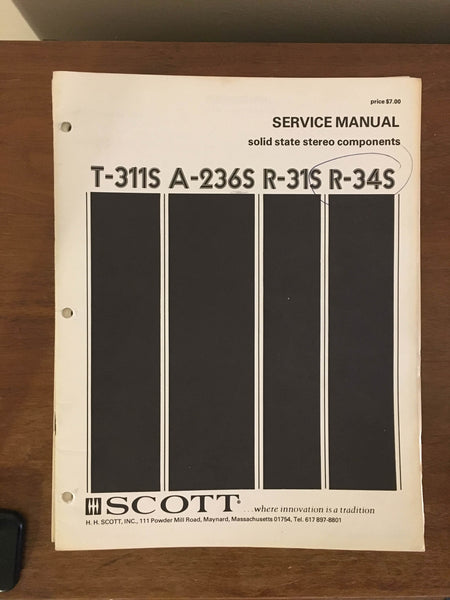 Scott T-311S A-236S R-31S R-34S STEREO  Service Manual *Original*