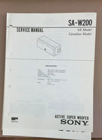 Sony  SA-W200 Super Woofer Service Manual *Original*