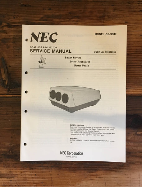 NEC GP-3000 Projector Service Manual *Original*