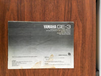 Yamaha GE-3 Equalizer Owners / Instruction Manual *Original*