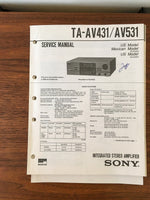 Sony TA-AV431 TA-AV531 Amplifier Service Manual *Original*