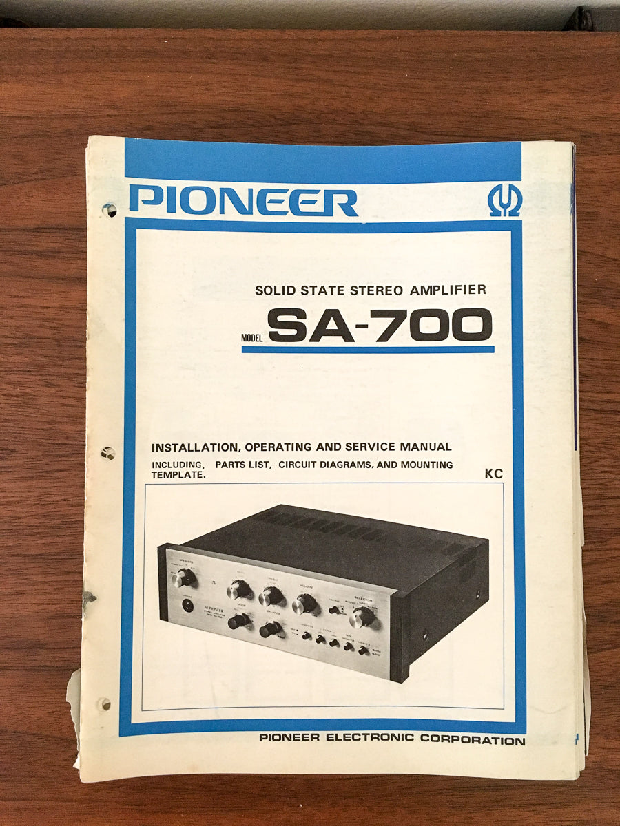 Pioneer SA-700 Amplifier Service Manual *Original*