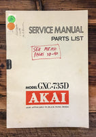 Akai GXC-735D Cassette  Service Manual *Original*